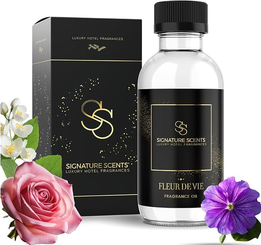 Luxury Hotel Inspired Fragrance Oils for Diffusers - 4.05 Fl Oz with Bonus Samples (4.05 Fl Oz, Fleur De Vie)