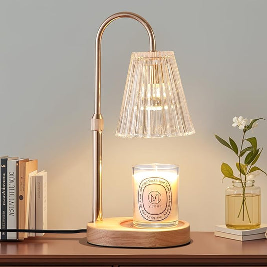 Candle Warmer Lamp WithTimer and Dimmer,Fragrance Electric Wax Melt Warmer with 2 Bulbs,Scented Jar Lamp,Mother's Day/Birthday/Christmas Gifts for Mom/Wife,Home Decor,Adjustable Height
