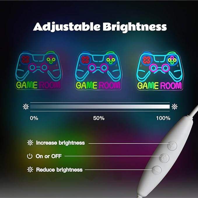 Gamerneon Game Room Neon Sign Gaming Neon Signs for Wall Decor Gameing On Led Light for Man Cave Bar Club Decor Game Players Gamer Lover Gifts