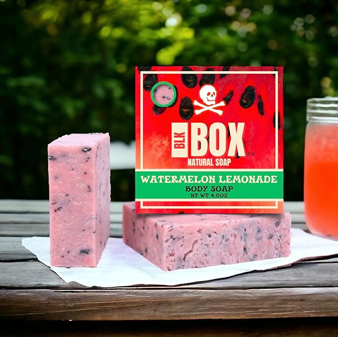 USA MADE Men's Natural Bar Soap 4.5-5oz Moisturizing Body Wash Bath & Shower from Natural Oils - Handmade Cold Process No Harsh Chemicals (WATERMELON LEMONADE)