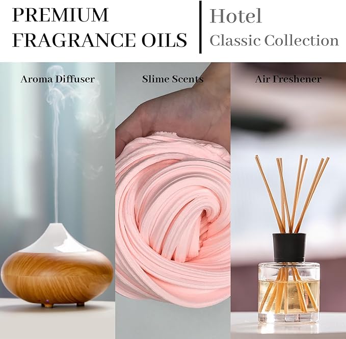 Fragrance Oils, Hotel Collection Diffuser Oil, Blend Essential Oils for Diffusers for Home, for Candle Making, Soap Making, Aromatherapy Oils - 20ml x 4 - Floral&Tea&Fruit, Oriental Floral Woody