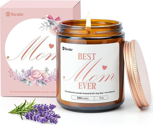 Gifts for Mom from Daughter or Son, Christmas Birthday Mothers Day Candles Gifts for Mom, Lavender Eucalyptus Aromatherapy Candle for Women Help with Stress Relief, 50 Hour Burn Time, 9 oz