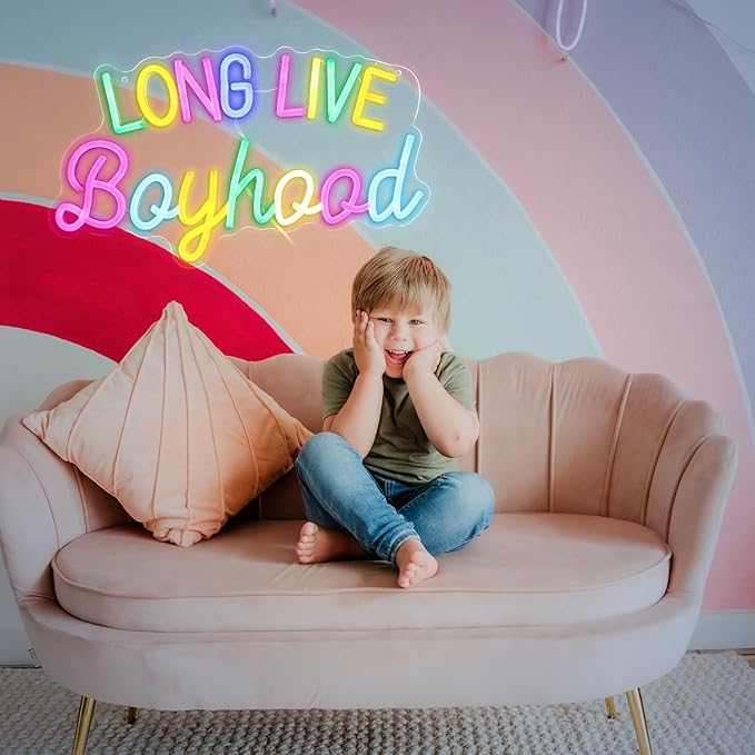 Long Live Boyhood Led Neon Light for Boys Room Playroom Bedroom Birthday party Wall Decoration