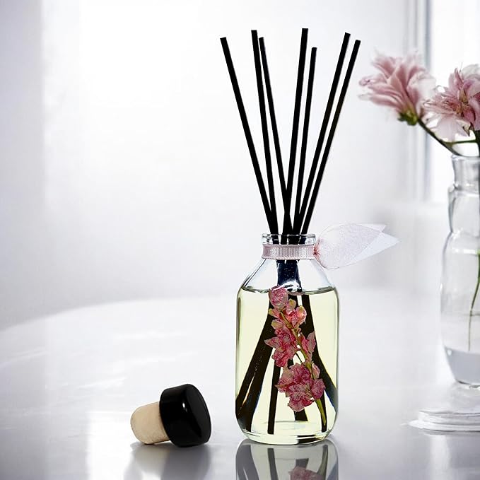 LOVSPA Pink Tuberose Reed Diffuser Set - Reed Diffusers for Home with Long Lasting Fragrance - Non-Toxic Oil Reed Diffuser - Made in The USA