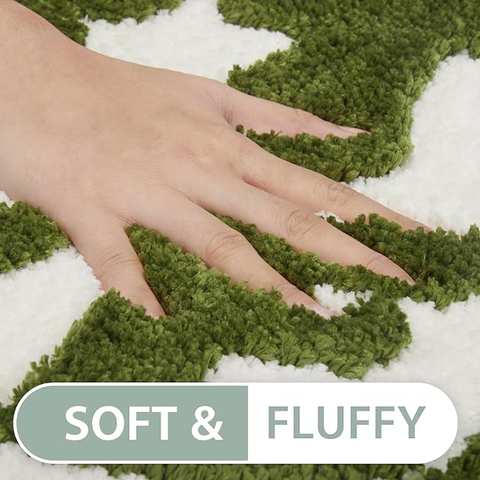 Irregular Get Naked Bath Mat - Funny, Cute Green Sage Rugs, 31" x 18" Non-Slip