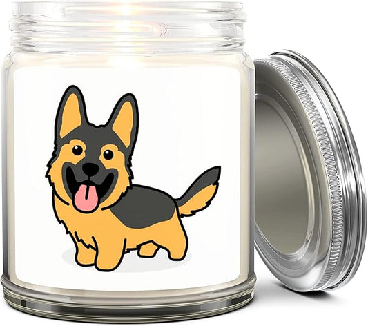 1OAK Lavender Scented Candles - Dog Mom Gifts for Women - Dog Candle - Made in USA (German Shepherd)
