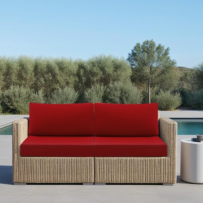 idee-home Outdoor Cushions for Patio Furniture, Waterproof Outdoor Seat Cushion Hampton Bay Deep Seat Replacement Cushions for Garden
