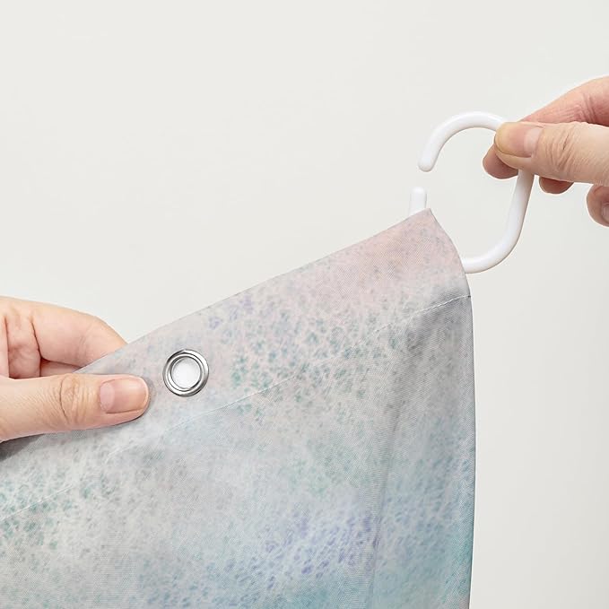 AILONEN Paris Tower Shower Curtain,Romantic Tower Theme Waterproof Fabric Shower Curtain Set for Girls Kids Teens, 72" W*72" H Pink Flowers Dreamy Eiffel Tower Shower Curtain