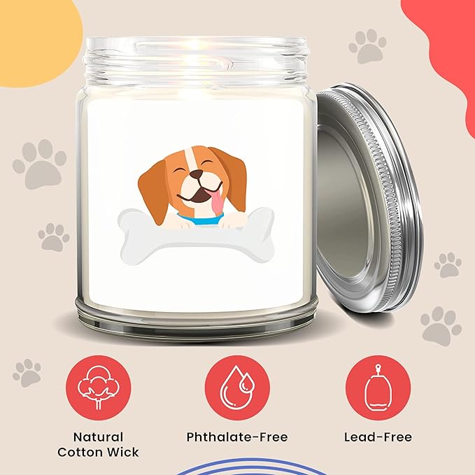 1OAK Lavender Scented Candles - Dog Mom Gifts for Women - Dog Candle - Made in USA (Beagle)