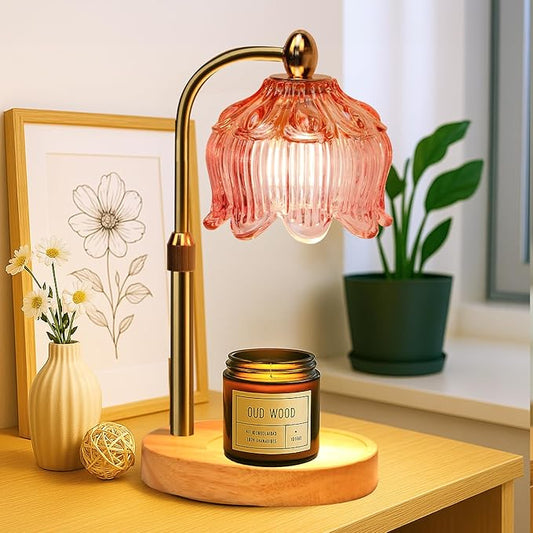 GEEZO Fragrance Candle Warmer Lamp，Electric Candle Warmer with Timer & Dimmer，Mom Christmas Birthday Gifts for Women, House Warming Gifts New Home Bedroom Decor