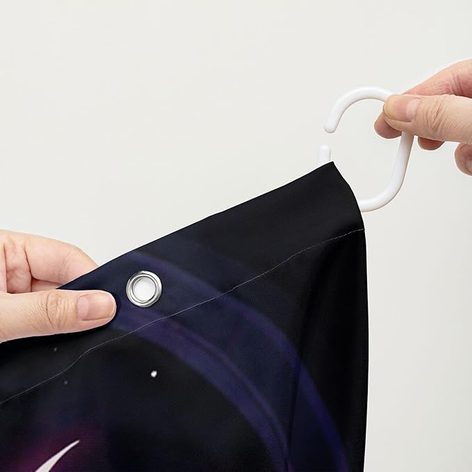 AILONEN Gothic Skull Shower Curtain for Bathroom,Terror Snake Skull Bath Curtain Decoration,Starry Skull Skeleton Print Waterproof Purple Curtain with 12 Plastic Hooks, 48" W*72" H