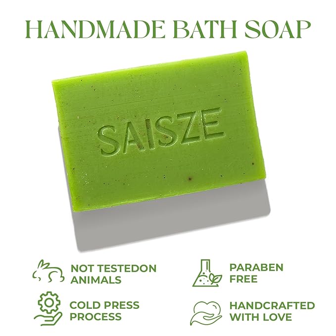 Tea Tree Soap, Handmade Soap Bar for Face and Body, Cold Process, Soothing Hydrating Body Wash for Clear Healthy Skin 8 Ounce