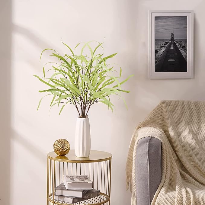 6pcs Artificial Greenery Stems 27.5" Artificial Spring Faux Greenery Stems Plants Fake Greenery Branches for Flower Arrangement Bouquets Floral Vase Wedding Decor