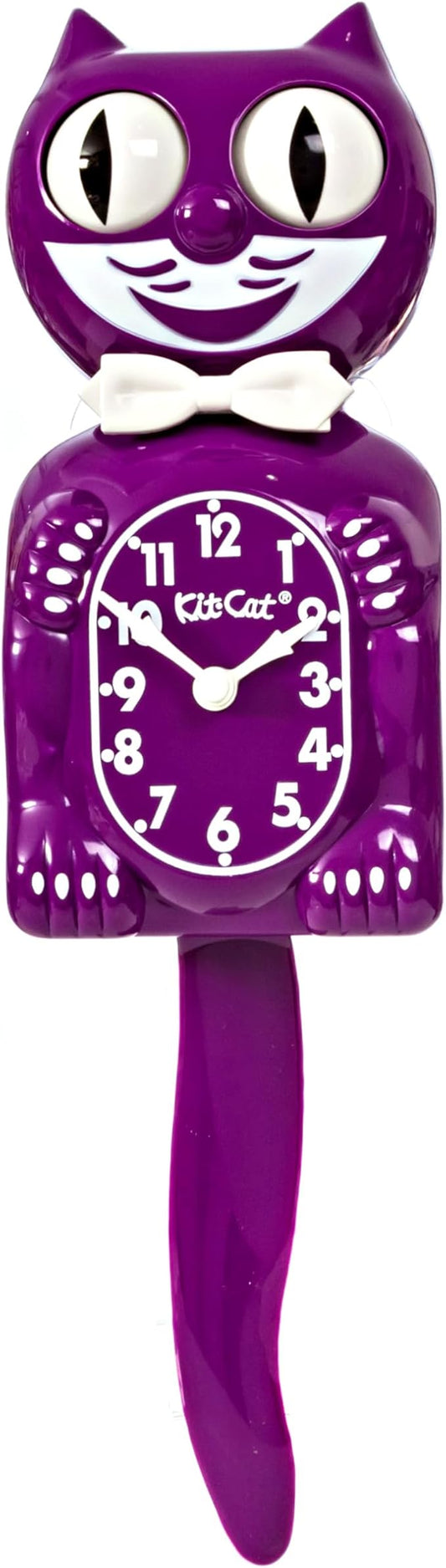 Kit-Cat Klock® Limited Edition Boysenberry - Iconic Retro Cat Clock with Moving Eyes and Tail, Battery Operated Wall Clock, Made in USA, Perfect for Home Decor, Mid Century Modern Clock, Unique Gift