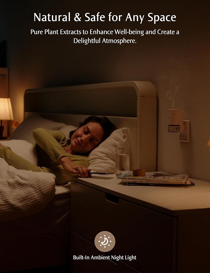 SF101 Waterless Ultrasonic Essential Oil Diffuser–100% Plant-Based,120-Day Natural Air Freshener & Aromatherapy Diffuser for Home,Hotel,Studio–Covers up to 100㎡-Citrus Grove & Spiced Lotus