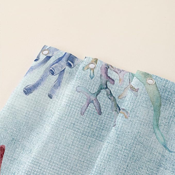 AILONEN Cute Axolotl Shower Curtains,Seaweed Salamander Bath Curtain for Kids Bathroom Decor,Polyester Waterproof with 12 Plastic Hooks 72" W*72" H