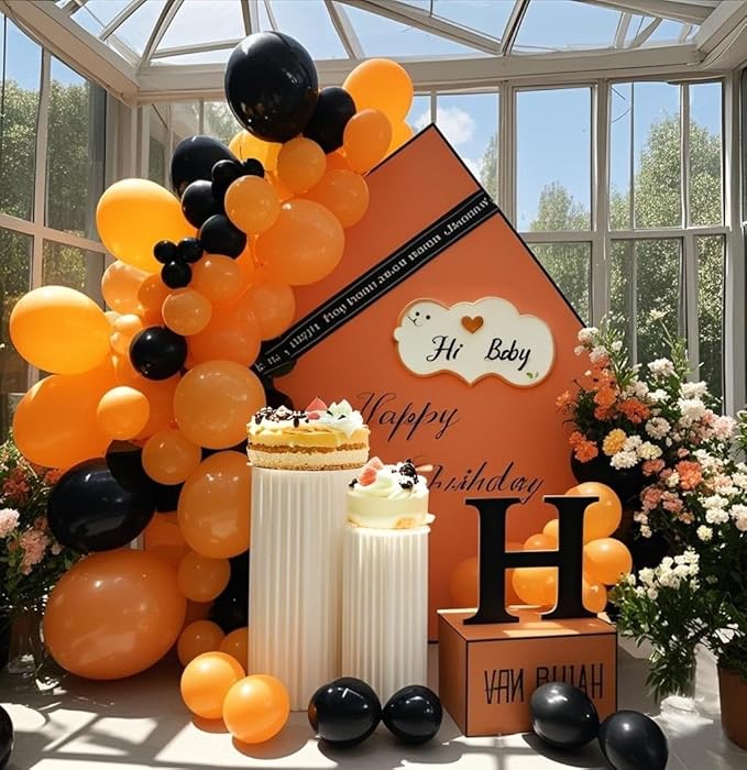 Orange Balloons 145pcs Different Sizes 18 12 10 5 Inch Arch Kit Garland for Thanksgiving Halloween Baby Shower Birthday Party Decorations