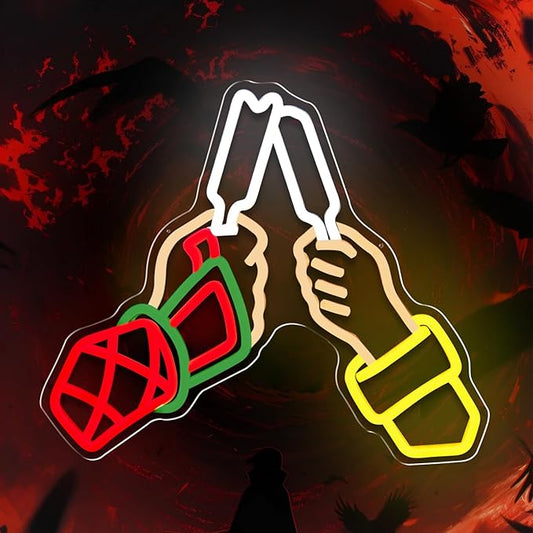 Anime Neon Sign Wall Decor USB Dimmable LED Lights of Two Boys Sharing Ice Cream Neon Light for Bedroom Game Room Movie Room, Cool Otaku Gift for Japanese Anime Lovers, Friendship Scene Wall Art