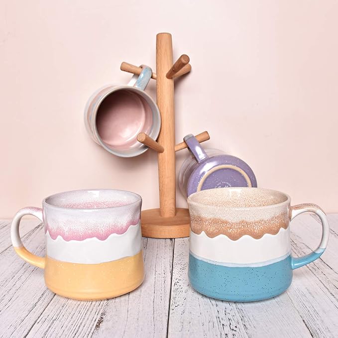 Bosmarlin Large Ceramic Coffee Mug, Big Tea Cup, 7 Colors to Choose, 21 Oz, Dishwasher and Microwave Safe, 1 PCS (Yellow)