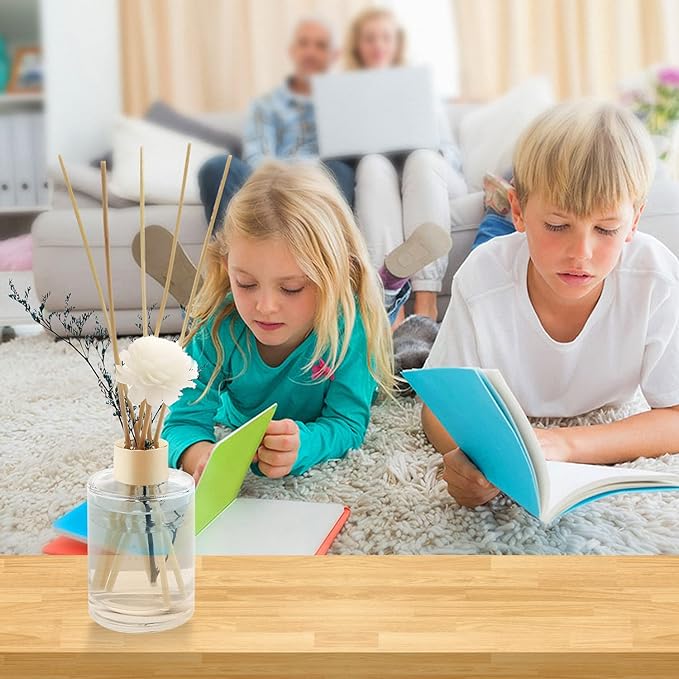 VFULIE 100PCS Reed Diffuser Sticks, 10 Inch Natural Rattan Wood Sticks Essential Oil Aroma Diffuser Sticks Refill Replacement for Aroma Fragrance (Black)