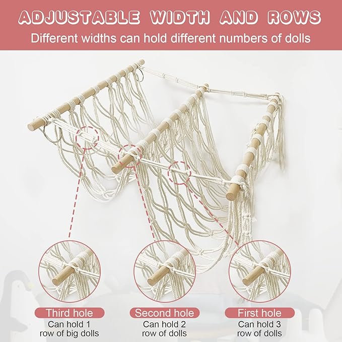 Stuffed Animal Net or Hammock Handmade Toy Hammock Net for Stuffed Animals Corner Wall Hanging for Toy Storage Organizer Holder for Small Stuffed Animal Net