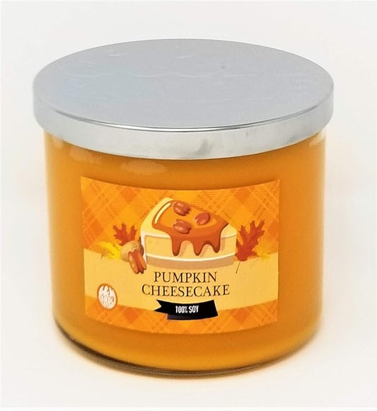 Pumpkin Cheesecake Candle ~ 3 Wick Scented Soy Wax 14.5oz Candle, and 16oz Candles ~ 80 Hour Burn Time ~ Aromatherapy Soy Candles ~ Made in USA by S&M Candle Factory (14.5, Orange)