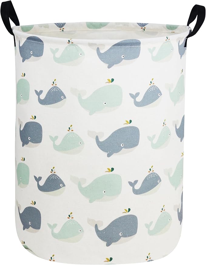 Kids Laundry Hamper,Whale Laundry Basket Collapsible Girls Storage Baskets for Home Decor,Office,Toy Organizer,(Whale)