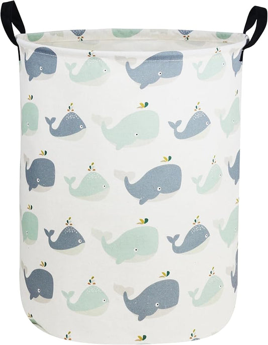 Kids Laundry Hamper,Whale Laundry Basket Collapsible Girls Storage Baskets for Home Decor,Office,Toy Organizer,(Whale)