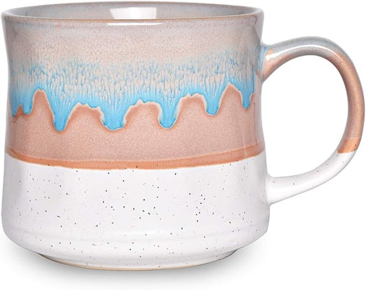Bosmarlin Large Ceramic Coffee Mug, Big Tea Cup, 7 Colors to Choose, 21 Oz, Dishwasher and Microwave Safe, 1 PCS (White)