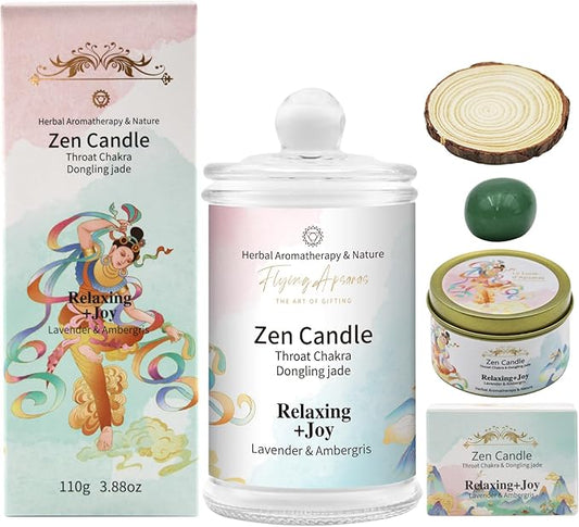 APSARAS Relaxation+Joy Scented Candles, Lavender, Ambergris Aromatherapy Spring Candle Sets for Women Gift for Bathroom, Candles for Home Scented,Burn Time