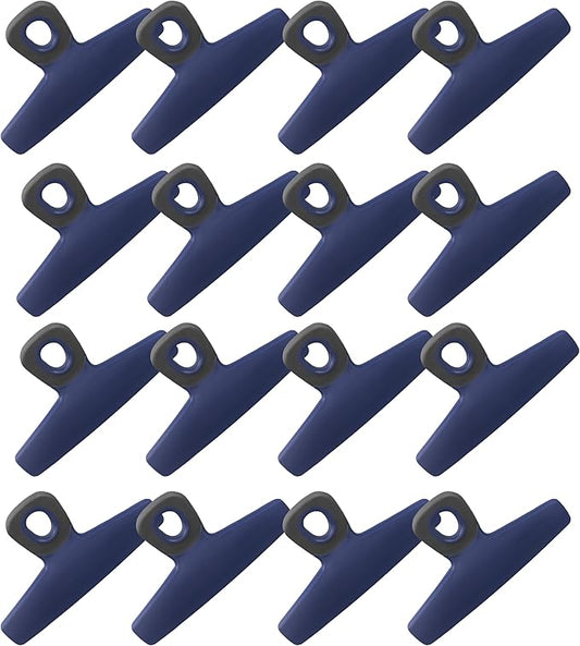COOK WITH COLOR Food Clips - Wide Heavy Duty Chip Clips, Large Bag Clips for Food Storage with Air Tight Seal Grip, Pack of 16, Blue