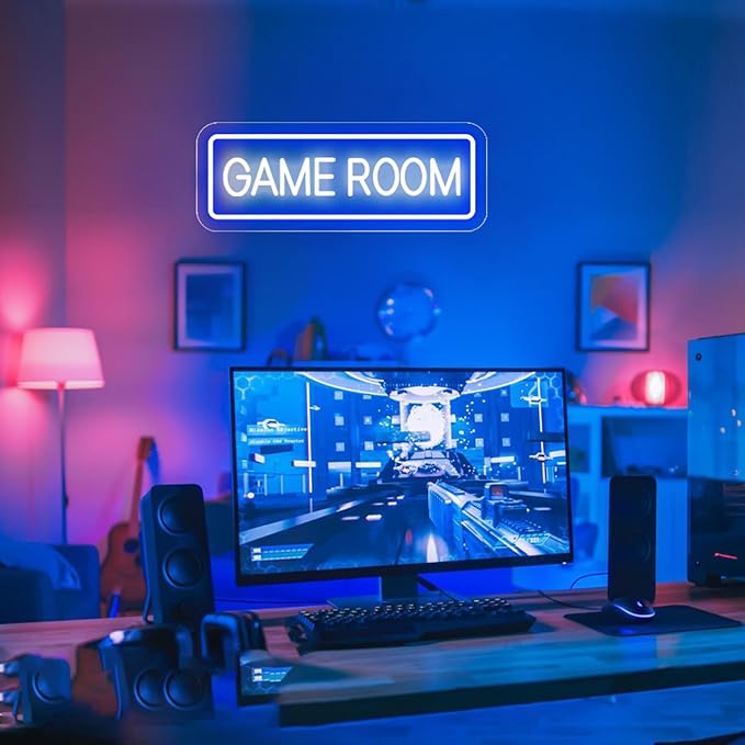 Game Room Neon Sign for Game Wall Decor Led Neon Light with USB Powered Teen Boy Children Bedroom Bar Party Gaming Room Accessories and Decor Neon Signs Custom, 15.7 x 5.9"