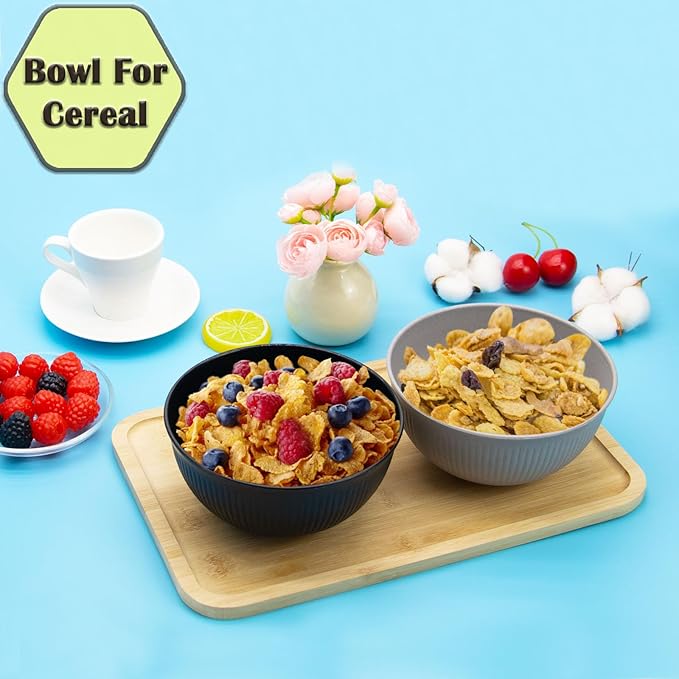 Wheat Straw Dinnerware Set, 36pcs Dishes Plates and Bowls Sets, Service for 6, Reusable Dinnerware Set Kitchen Cups Plates and Bowls Sets