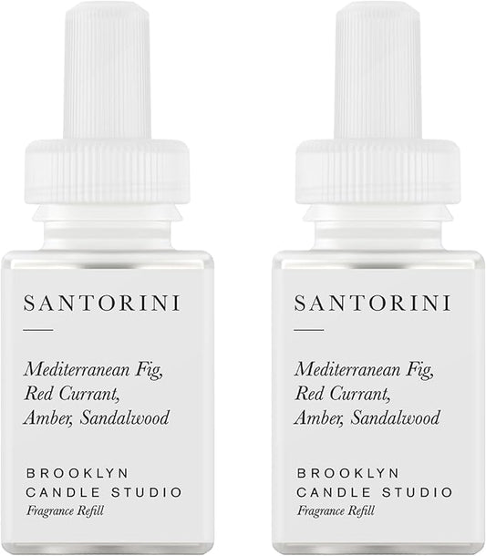 Pura & Brooklyn Candle Studio Home Scent Refill - Smart Home Air Diffuser - Up to 120-Hours of Luxury Fragrance per Vial - Clean & Safe Diffuser Fragrance - 2 Pack, Santorini