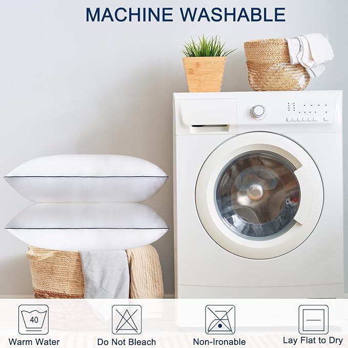 Bed Pillows for Sleeping 2 Pack - King Size Pillows - Luxury Plush Soft Supportive Pillows with Home and Hotel - Premium Breathable Microfiber Bed Pillows for Back, Stomach or Side Sleepers