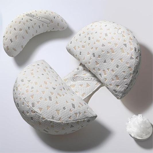 Pregnancy Pillows for Sleeping, Portable Maternity Pillows for Side Sleeper, Support for The Back, Belly and Legs, Adjustable and Detachable with Pillow Covers, Grey