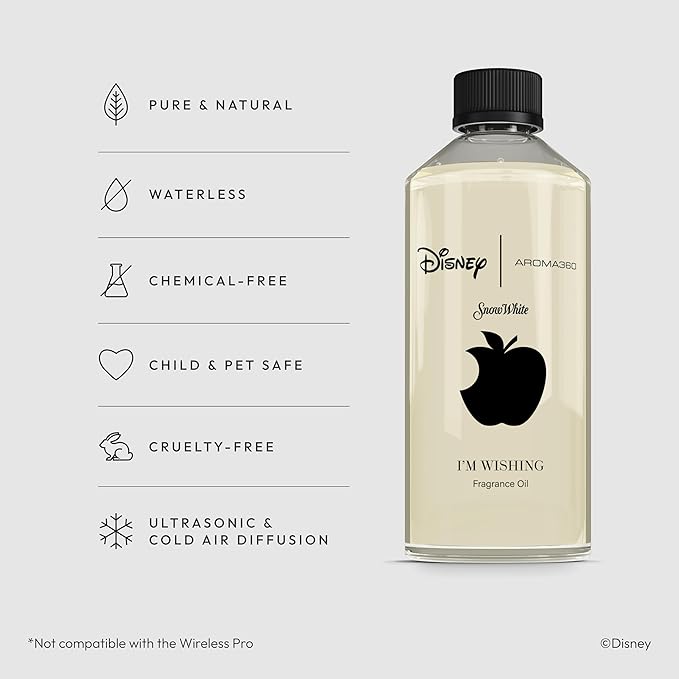 Aroma360 | Disney | I m Wishing Fragrance Oil Blend | Princess Snow White | Luxury Essential Oil Diffuser | Aromatherapy Scent Diffuser Oil | Orange, Aldehydes & Jasmine 16.9 fl oz, 500mL