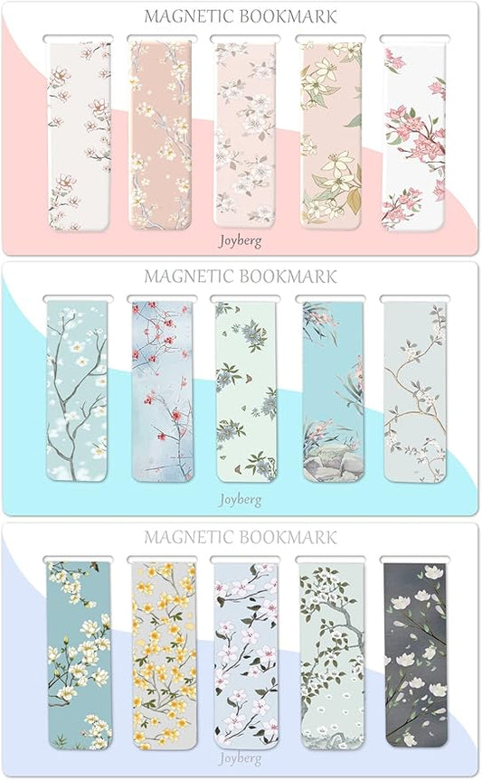 30 Pieces Bookmarks, Magnetic Bookmarks for Women, Page Markers for Students Teachers Reading (Floral Style)