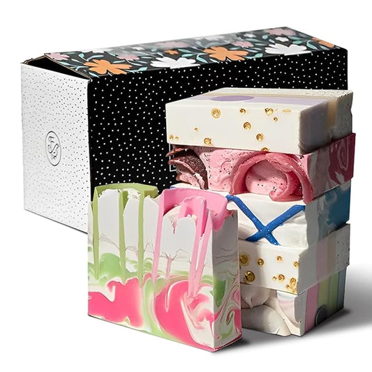 FinchBerry Season of Soap Gift Set - Handmade Seasonal Soaps - Cleanse & Moisturize with Olive, Shea Butter & Coconut Oil - Ideal for All Skin Types & SPRING Gifting, Pack of 6 (4.5 oz Each)