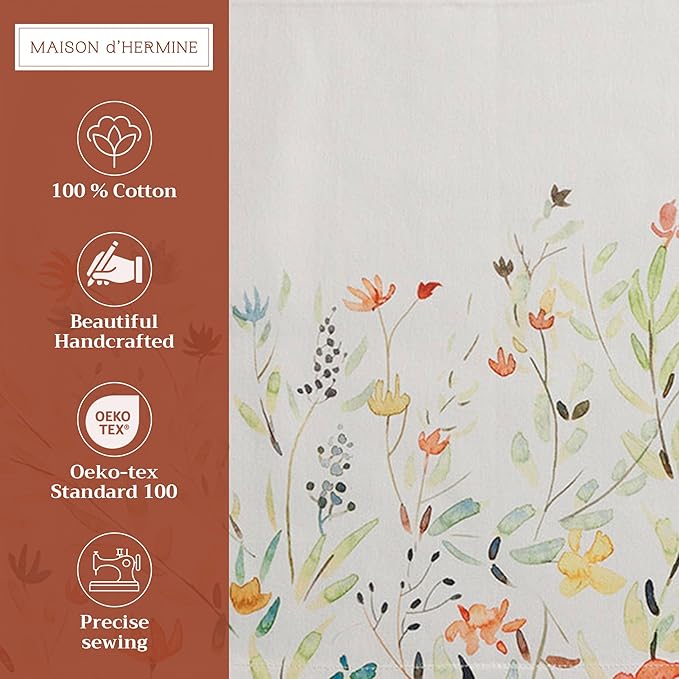 Maison d' Hermine Placemats Set of 4 100% Cotton Washable Cloth Place Mats, Reusable Table Mats for Kitchen Dining Decoration, Party, Wedding, Restaurant Spring/Summer (Colmar, 13" x 19")