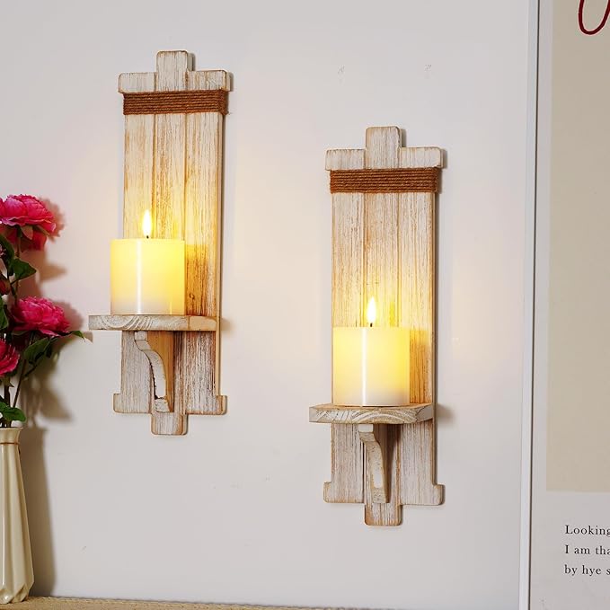 Homemory White Flameless Candles Battery Operated with Remote Timer, 3x3 Real Wax LED Pillar Candle for Home Fireplace Bedroom Living Room Party, Set of 2