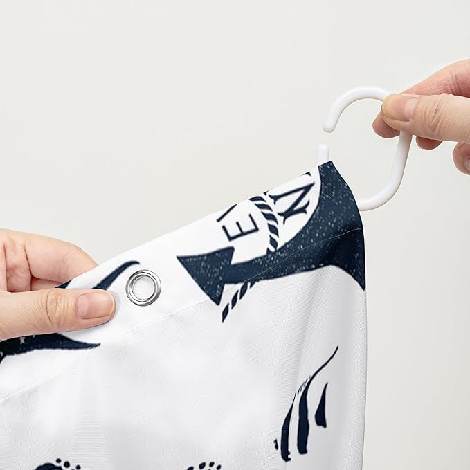 AILONEN Whale Shower Curtain Cartoon Gull Sea Turtle Octopus Bath Curtain Ocean Animal Blue Printed Shower Curtain 72" W*78" H Minimalist Bathroom Curtain Polyester Waterproof Curtain with 12 Hooks