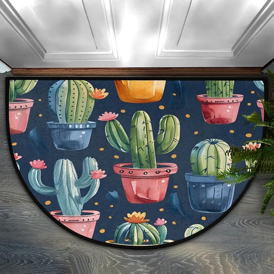 Welcome Doormat Front Door Rug Cute Floor Mat Spring Kitchen Decorative Mat for Bedroom Living Room Entryway Bedroom Plant - Cactus