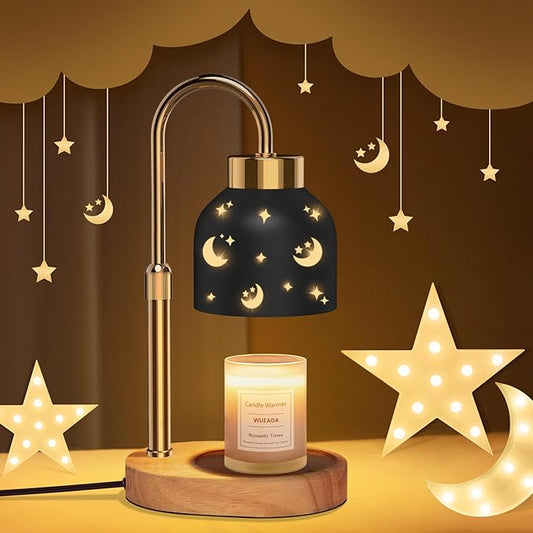 Candle Warmer Lamp with Timer, Black - Wax Melt Warmer, Adjustable Height, Ideal for Jar Candles, Perfect House Warming Gift for Women on Christmas