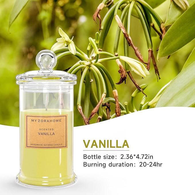 Bottle Shape Soy Wax Vanilla Scented Candle, Aromatherapy Candles for Home Scented or As a Birthday/Holiday Gift for Your Loved(3.5OZ/24Hours Burning)