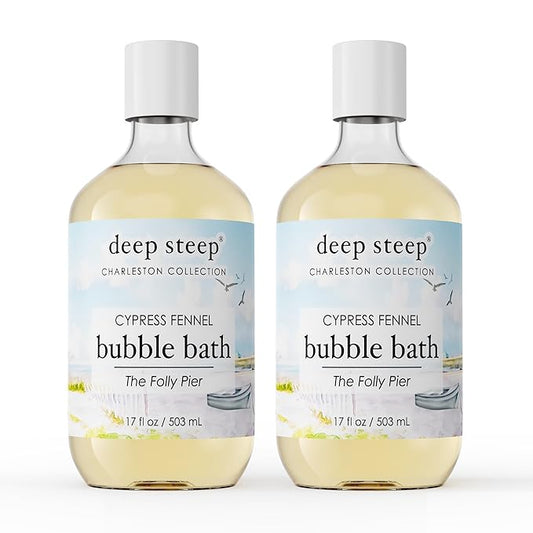Deep Steep Bubble Bath, 17 Ounce (Pack of 2) (Cypress Fennel)