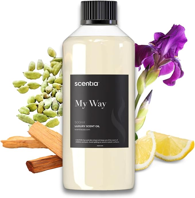 My Way Hotel Diffuser Refill Oil Inspired by The The 1 Hotel Miami Beach- 500 ml 16.9 fl oz - Essential Oil Blend Sandalwood, Cedar & Lemon Notes for Aromatherapy HVAC Diffuser