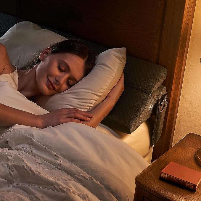 Bed Wedge Pillow for Headboard - Wedge Pillow Headboard Full(54"x10"x6") - Foldable Bed Gap Filler/Headboard Pillow/Mattress Wedge - Fill Gap (0-8") Between Headboard and Mattress - AshGray