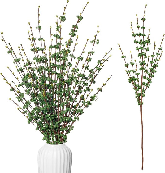 5 Pcs 29.5" Long Jasmine Fake Green Flowers Dry Branches for Home Office DIY Floral Art Plant Wedding Table Centerpieces Yard Summer Outdoor Party Decoration