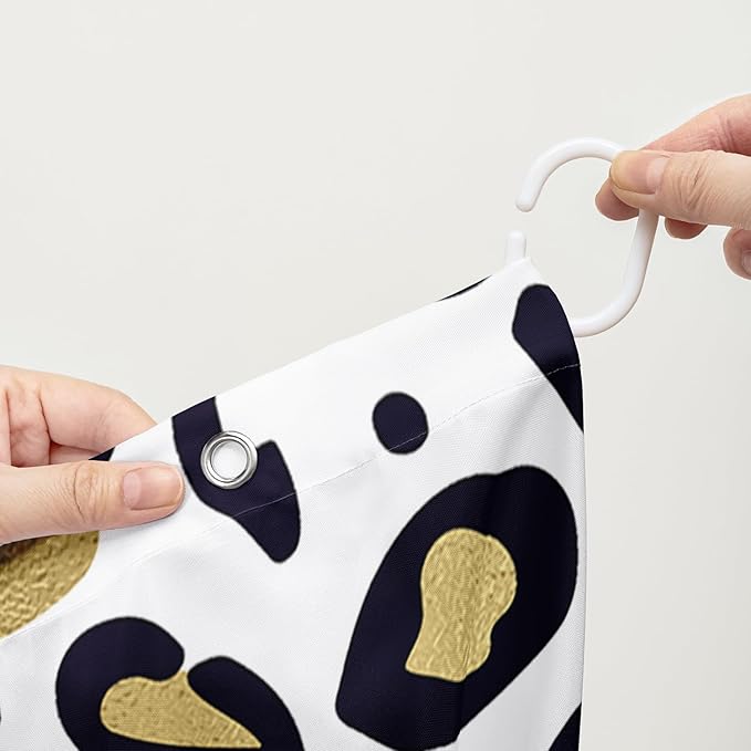 AILONEN Leopard Shower Curtains for Bathroom,Rose Leopard Bath Shower Gifts for Lover,Wild Animal Curtains Polyester Waterproof with 12 Plastic Hooks 48" W*72" H